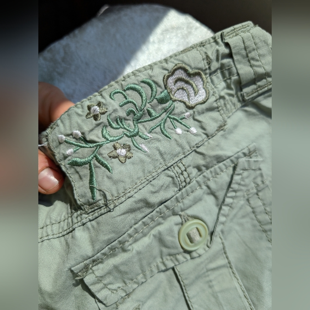 Y2k No Boundaries Loose Fit Paper Bag Pants Cargo Pants Embroidered Floral